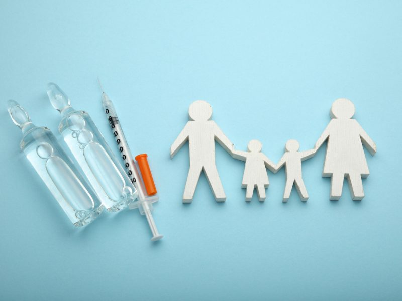 Family immunization concept. Flu vaccine for children. Family immunization concept. Flu vaccine for children.